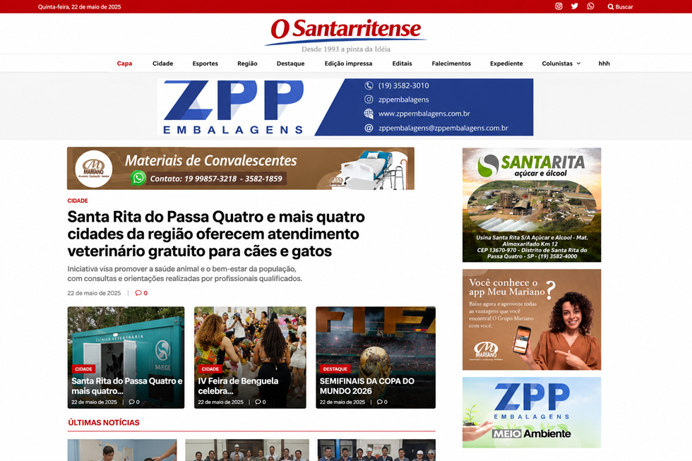 O Santarritense ultrapassa 122 mil visualizações no Facebook em 28 dias; maioria do público é de não seguidores