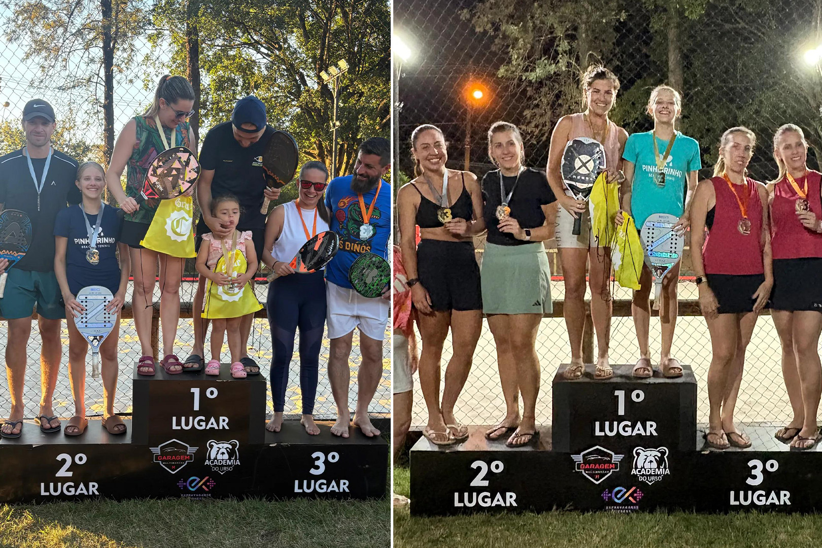 Bia Minato conquista vice na categoria mista (foto à esquerda) e é campeã na categoria feminina (foto à direita).